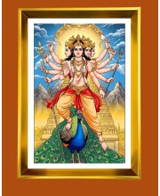 Golden Photo Frame - 10x14 Inches | Elegant Wooden Frame For Home, Office & Temple Decoration | Spiritual Wall & Table Decor and Gift Item