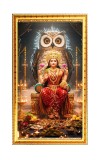 Mata Laxmi Digital Golden Color Photo Frame | Hindu Religious Wall Decor | 8x15 Inches - Inspirational Wall Art For Office, Home Decor - Ideal Spiritual Gift (F10206)