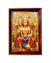 Jay Hanuman Photo Frame For Wall & Table | 7x9 Inch Golden Cherry Finish | Decorative Jai Hanuman Photo Frame For Home, Office & Pooja Room (F11898)