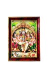 Lord Shiva Parivar Photo Frame For Wall & Table | 7x9 Inch Golden Cherry Finish | Decorative Lord Shiva Parivar Photo Frame For Home, Office & Pooja Room (F11837)