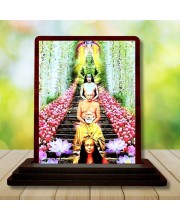 Car Desk/Table Top Mahavathar Babaji Wooden Photo Stand 3x4 Inches, Compact & Stylish Spiritual Display For Car, Home & Office (Pack Of 1) (F14320)