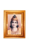 Bhagavan Krishna Golden Designer Photo Frame | 10x14 Inch Religious Wall Hanging Frame For Home & Office Decoration | Hindu Deity Bhagavan Krishna Spiritual Gift Item