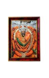 Goddess Sharadha Bhavani Photo Frame For Wall & Table | 7x9 Inch Golden Cherry Finish | Decorative Goddess Sharadha Bhavani Photo Frame For Home, Office & Pooja Room (F11607)