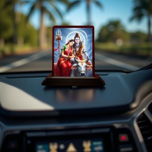 Car Desk/Table Top Lord Shiva And Parvathi Wooden Photo Stand 3x4 Inches, Compact & Stylish Spiritual Display For Car, Home & Office (Pack Of 1) (F14327) Car Desk/Table Top Lord Shiva And Parvathi Wooden Photo Stand 3x4 Inches, Compact & Stylish Spiritual Display For Car, Home & Office (Pack Of 1) (F14327)