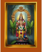 Golden Photo Frame - 10x14 Inches | Elegant Wooden Frame For Home, Office & Temple Decoration | Spiritual Wall & Table Decor and Gift Item
