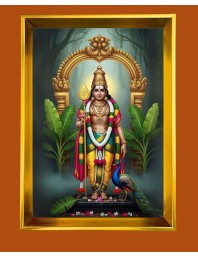 Golden Photo Frame - 10x14 Inches | Elegant Wooden Frame For Home, Office & Temple Decoration | Spiritual Wall & Table Decor and Gift Item