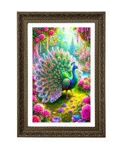 Peacock Big Photo Frame - 20x28 Inches For Home,Temple & Office Decoration (F10685)
