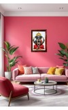 Lord Ganesha Photo Frame For Wall & Table | 7x9 Inch Golden Cherry Finish | Decorative Lord Ganesha Photo Frame For Home, Office & Pooja Room (F11797)