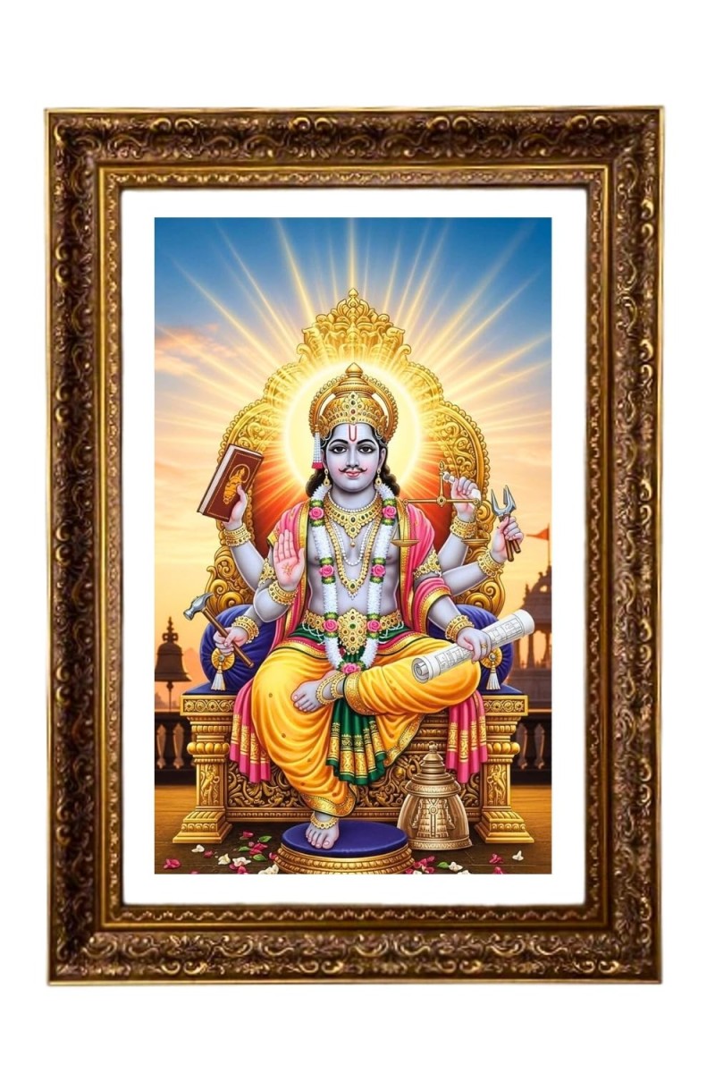 Lord Vishnu Big Photo Frame - 20x28 Inches For Home,Temple & Office Decoration (F11166)