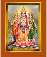 Lord Murugaan Golden Photo Frame - 10x14 Inches | Elegant Wooden Frame For Home, Office & Temple Decoration | Spiritual Wall & Table Decor and Gift Item