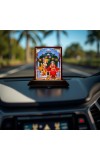 Car Desk/Table Top Lord Radha Krishn Wooden Photo Stand â€“ 3x4 Inches, Compact & Stylish Spiritual Display For Car, Home & Office (Pack Of 1) (F15097)