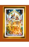 Divine Radha & Krishna Golden Photo Frame - 14x18 Inches | Elegant Wooden Frame For Home, Office & Temple Decoration | Spiritual Wall & Table Decor And Gift Item (F9849)