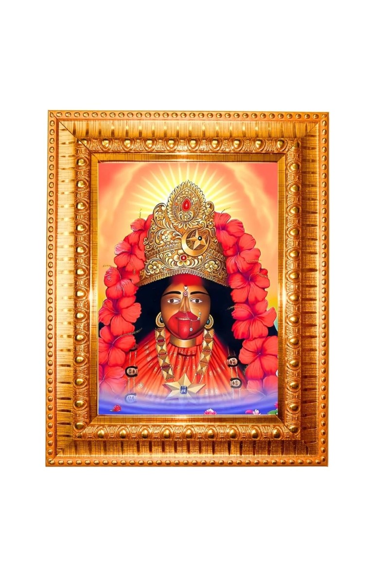 Maa Tara Golden Designer Photo Frame | 10x14 Inch Religious Wall Hanging Frame For Home, Office Decoration and Spiritual Gift Item