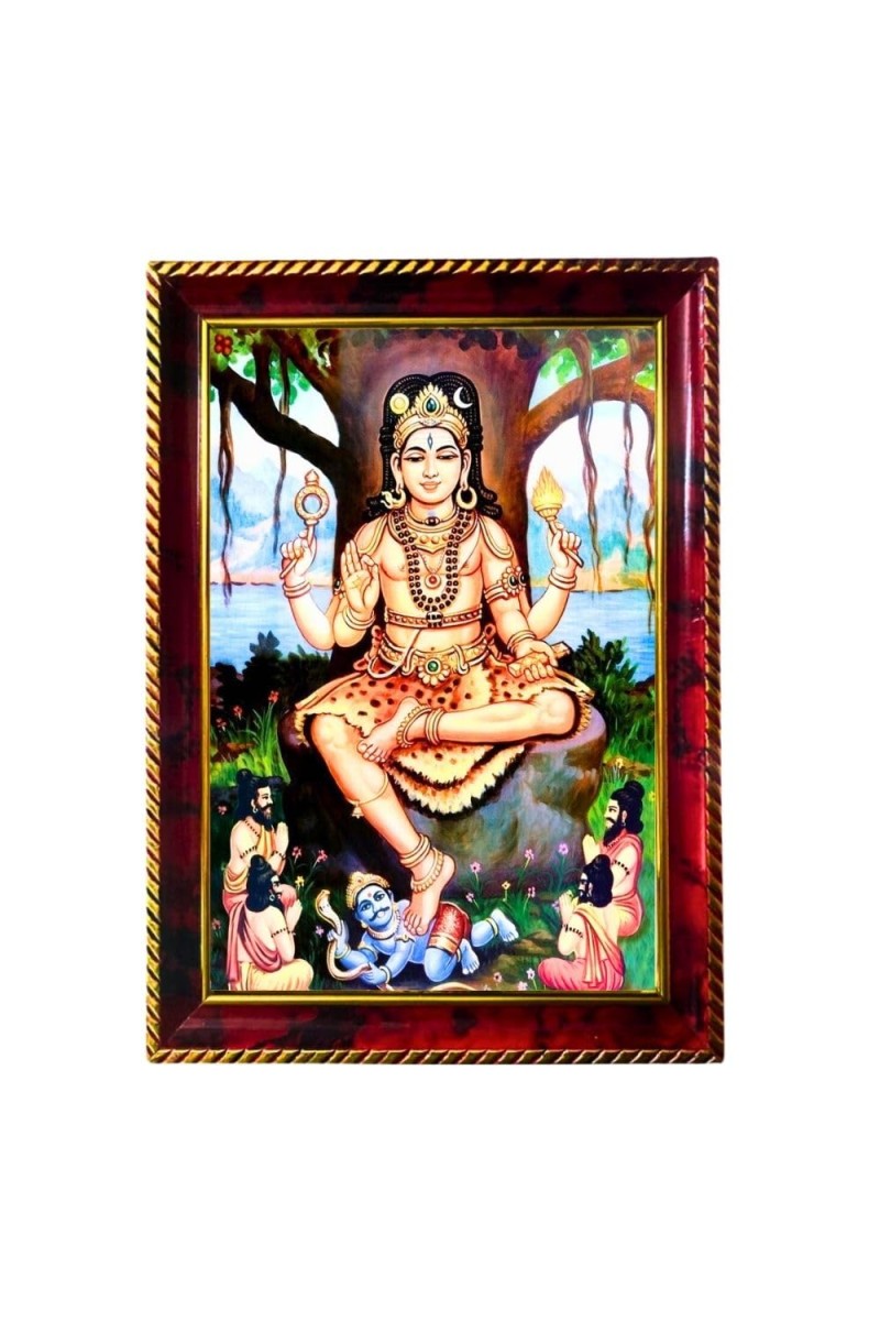 Lord Shiva Photo Frame For Wall & Table | 7x9 Inch Golden Cherry Finish | Decorative Lord Shiva Photo Frame For Home, Office & Pooja Room (F11764)