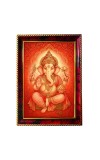 Lord Ganesha Photo Frame For Wall & Table | 7x9 Inch Golden Cherry Finish | Decorative Lord Ganesha Photo Frame For Home, Office & Pooja Room (F11804)