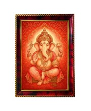 Lord Ganesha Photo Frame For Wall & Table | 7x9 Inch Golden Cherry Finish | Decorative Lord Ganesha Photo Frame For Home, Office & Pooja Room (F11804)