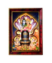 Lord Shiva Photo Frame For Wall & Table | 7x9 Inch Golden Cherry Finish | Decorative Lord Shiva Photo Frame For Home, Office & Pooja Room (F11475)