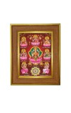 Mata Lakshmi Photo Frame 10x14 Inches-Brown Wooden Frame For Home, Office & Temple Decoration And Gifting (F6251)