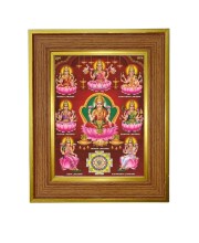 Mata Lakshmi Photo Frame 10x14 Inches-Brown Wooden Frame For Home, Office & Temple Decoration And Gifting (F6251)