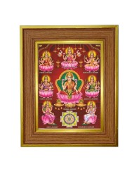 Mata Lakshmi Photo Frame 18x22 Inches-Brown Wooden Frame For Home, Office & Temple Decoration And Gifting (F6251)