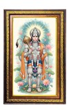 Lord Hanuman Digital Golden Balck Color Photo Frame | Hindu Religious Wall Decor | 10x16 Inches - Inspirational Wall Art For Office, Home Decor - Ideal Spiritual Gift (F16487)