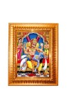 Lord Narashimha Golden Designer Photo Frame | 10x14 Inch Religious Wall Hanging Frame For Home & Office Decoration | Hindu Deity Lord Narashimha Spiritual Gift Item
