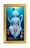 Lord Vishnu Digital Golden Color Photo Frame | Hindu Religious Wall Decor | 8x15 Inches - Inspirational Wall Art For Office, Home Decor - Ideal Spiritual Gift (F10219)