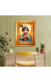 Maa Kaali Golden Designer Photo Frame | 16x20 Inch Religious Wall Hanging Frame For Home, Office Decoration and Spiritual Gift Item (M2)