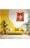 Laddu Gopal Golden Designer Photo Frame | 10x14 Inch Religious Wall Hanging Frame For Home & Office Decoration | Hindu Deity Laddu Gopal Spiritual Gift Item