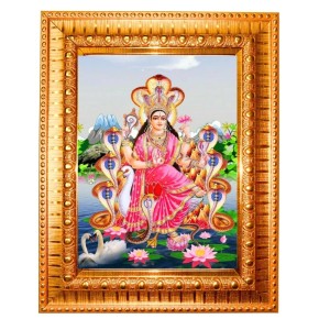 Maa Manasa Devi Golden Designer Photo Frame | 16x20 Inch Religious Wall Hanging Frame For Home & Office Decoration | Hindu Deity Spiritual Gift Item Maa Manasa Devi Golden Designer Photo Frame | 16x20 Inch Religious Wall Hanging Frame For Home & Office Decoration | Hindu Deity Spiritual Gift Item