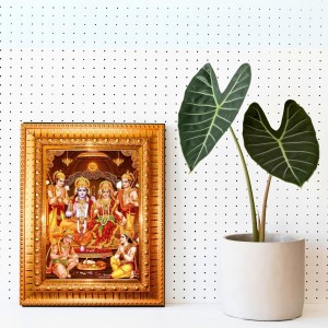 Lord Rama And Sita Golden Designer Photo Frame | 12x16 Inch Religious Wall Hanging Frame For Home & Office Decoration | Hindu Deity Spiritual Gift Item Lord Rama And Sita Golden Designer Photo Frame | 12x16 Inch Religious Wall Hanging Frame For Home & Office Decoration | Hindu Deity Spiritual Gift Item