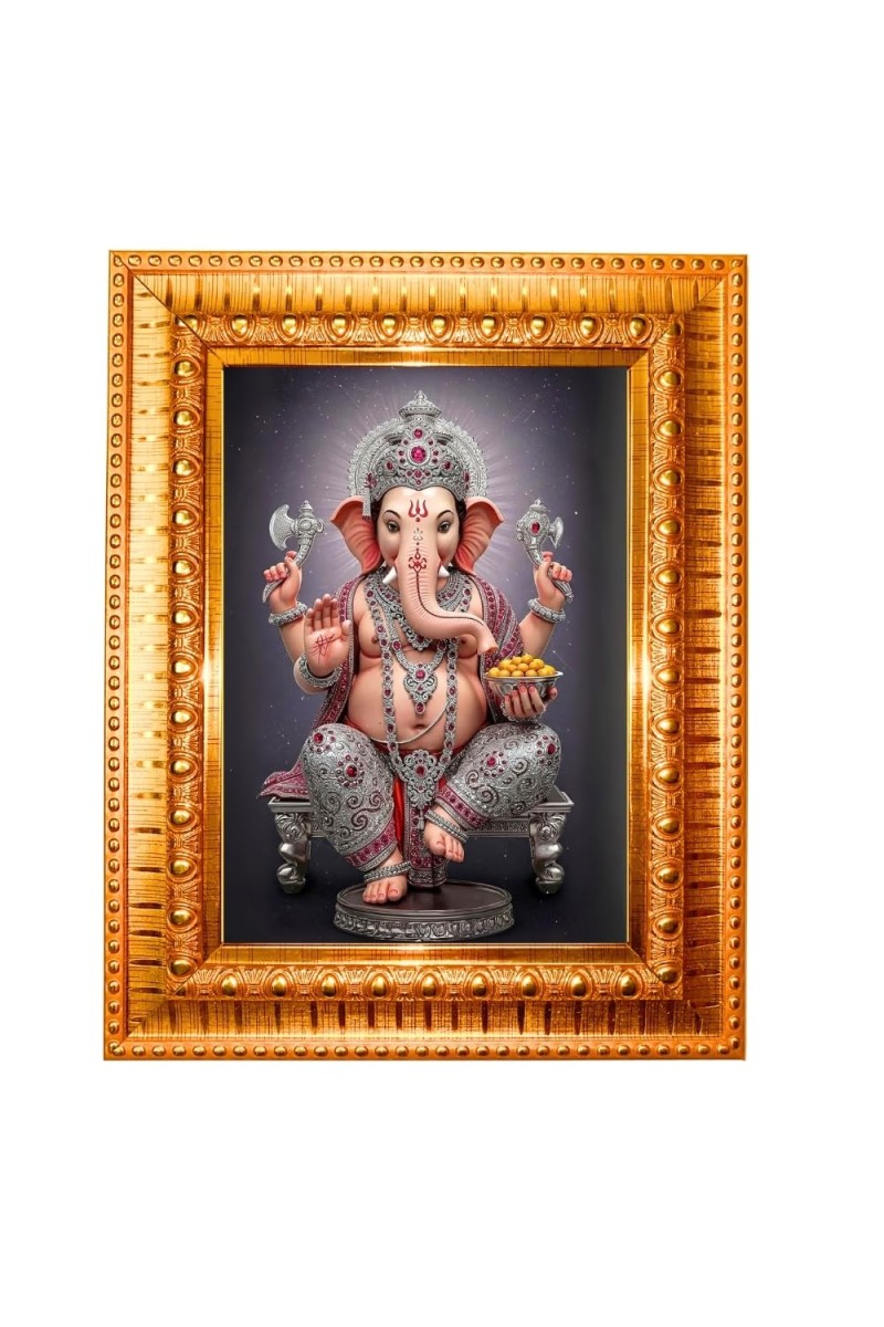 Maa Tara Golden Designer Photo Frame | 16x20 Inch Religious Wall Hanging Frame For Home, Office Decoration and Spiritual Gift Item (M2)