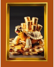 Golden Photo Frame - 10x14 Inches | Elegant Wooden Frame For Home, Office & Temple Decoration | Spiritual Wall & Table Decor and Gift Item