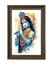 Divine Krishna Big Photo Frame - 20x28 Inches For Home,Temple & Office Decoration (F10760)