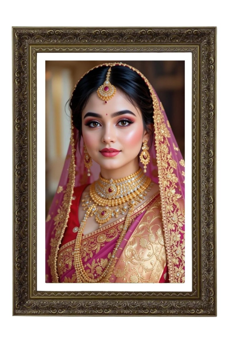 A Bride Woman Big Photo Frame - 20x28 Inches For Home,Temple & Office Decoration (F11073)
