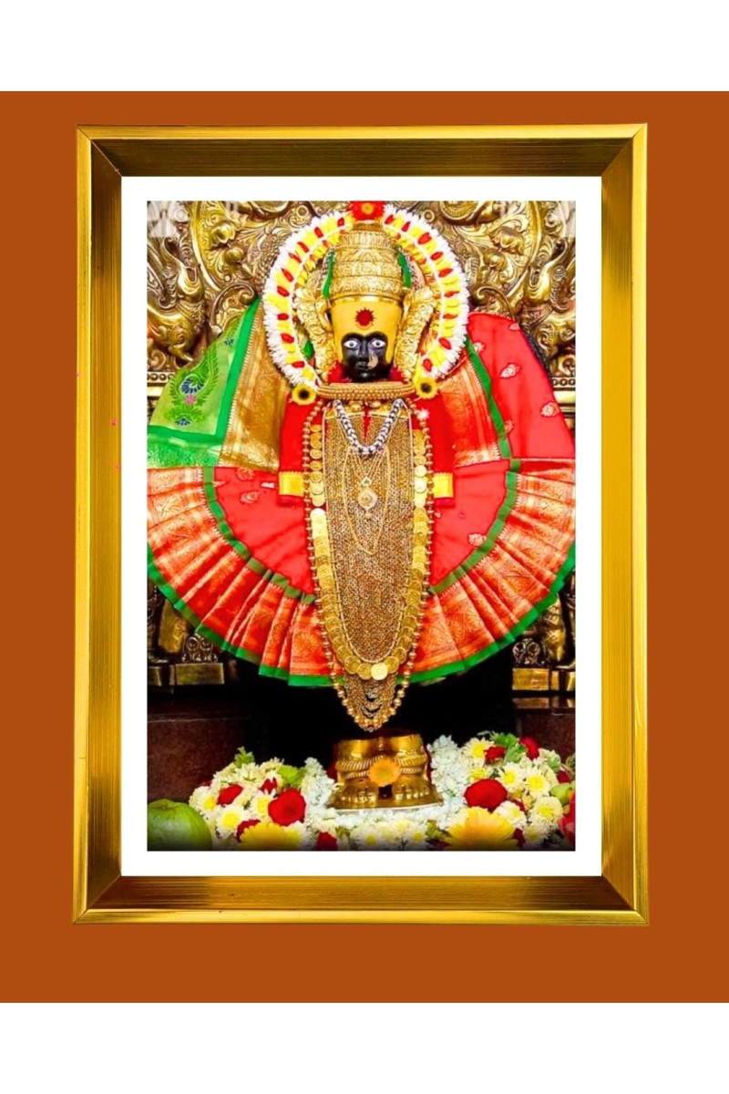 Golden Photo Frame - 10x14 Inches | Elegant Wooden Frame For Home, Office & Temple Decoration | Spiritual Wall & Table Decor and Gift Item
