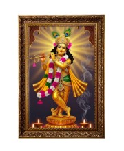 Divine Krishna Big Photo Frame - 20x28 Inches For Home,Temple & Office Decoration (F11203)