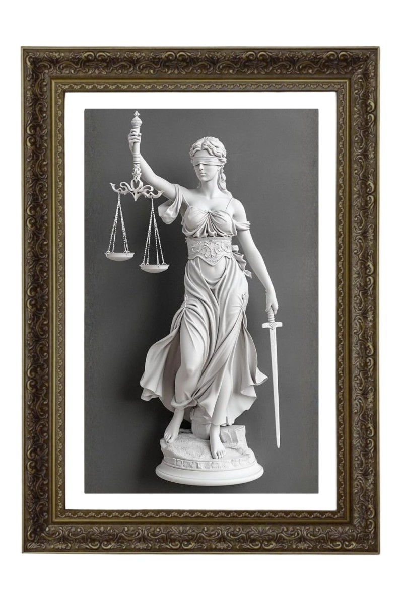 Lady Justice Big Photo Frame - 20x28 Inches For Home,Temple & Office Decoration (F10767)