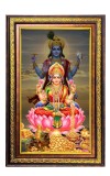 Goddess Lakshmi Digital Golden Balck Color Photo Frame | Hindu Religious Wall Decor | 10x16 Inches - Inspirational Wall Art For Office, Home Decor - Ideal Spiritual Gift (F16651)