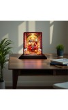 Car Desk/Table Top Lord Hanuman Wooden Photo Stand 3x4 Inches, Compact & Stylish Spiritual Display For Car, Home & Office (Pack Of 1) (F14288)