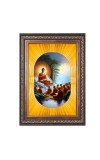 Gautam Buddha Spiritual Guru Digital Photo In Designer Frame, Size 8x12 Inch | Hindu Religious Picture For Home Temple, Office & Gift | Wall Art & Pooja Decor (F10463)