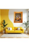Shiv Pariwar Golden Designer Photo Frame | 10x14 Inch Religious Wall Hanging Frame For Home & Office Decoration | Hindu Deity Spiritual Gift Item