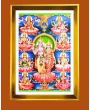 Golden Photo Frame - 10x14 Inches | Elegant Wooden Frame For Home, Office & Temple Decoration | Spiritual Wall & Table Decor and Gift Item