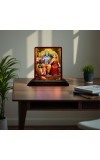 Car Desk/Table Top Lord Rama Sita Wooden Photo Stand 3x4 Inches, Compact & Stylish Spiritual Display For Car, Home & Office (Pack Of 1) (F14445)