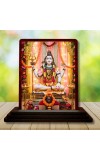 Car Desk/Table Top Lord Shiva Wooden Photo Stand 3x4 Inches, Compact & Stylish Spiritual Display For Car, Home & Office (Pack Of 1) (F14312)