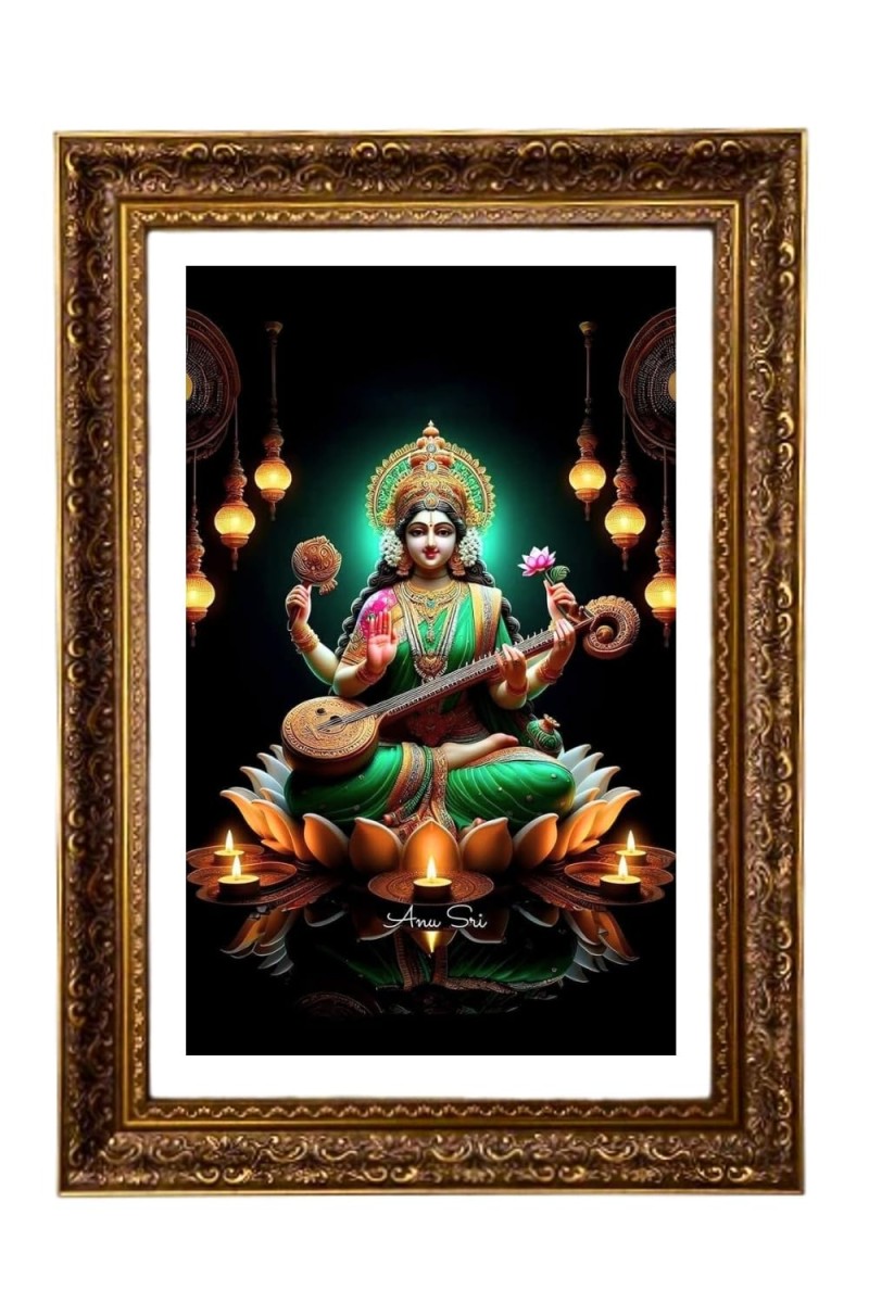 Devi Saraswati Big Photo Frame - 20x28 Inches For Home,Temple & Office Decoration (F11282)
