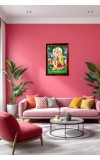 Lord Krishna And Radha Photo Frame For Wall & Table | 7x9 Inch Golden Cherry Finish | Decorative Lord Krishna And Radha Photo Frame For Home, Office & Pooja Room (F11789)