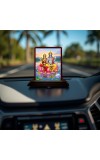 Car Desk/Table Top Lord Vishnu Lakshmi Wooden Photo Stand 3x4 Inches, Compact & Stylish Spiritual Display For Car, Home & Office (Pack Of 1) (F14190)