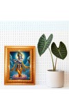 Divine Krishna Golden Designer Photo Frame | 10x14 Inch Religious Wall Hanging Frame For Home & Office Decoration | Hindu Deity Divine Krishna Spiritual Gift Item