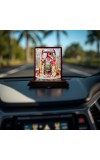 Car Desk/Table Top Mahakaleshwar Jyotirlinga Wooden Photo Stand 3x4 Inches, Compact & Stylish Spiritual Display For Car, Home & Office (Pack Of 1) (F14482)